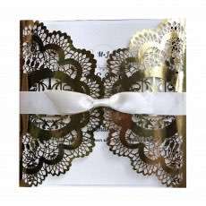 Invitation Card Laser Cut Reflective Paper Wedding Supplies Golden Invitation Wholesale